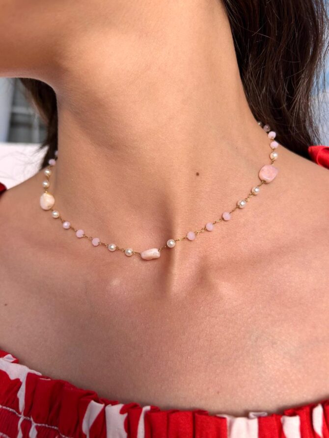 Pink Pebbles Necklace