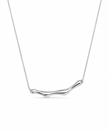 Statement wave Silver Necklace