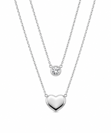 Double Chain Heart Necklace