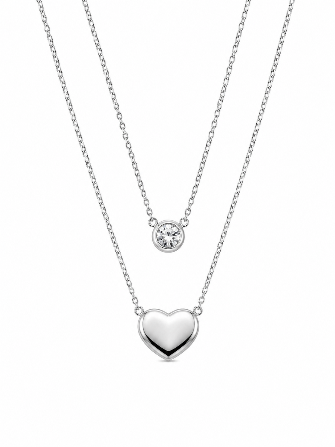 Double Chain Heart Necklace