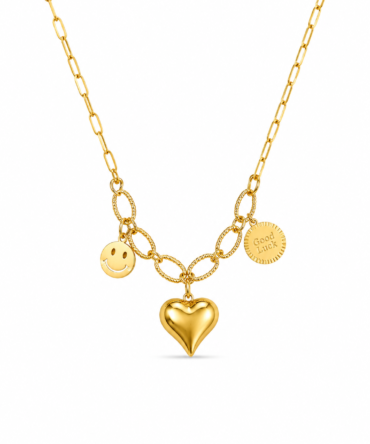 3D Charms Heart Necklace