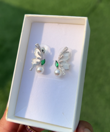 Flutterbies Earrings (In Silver)