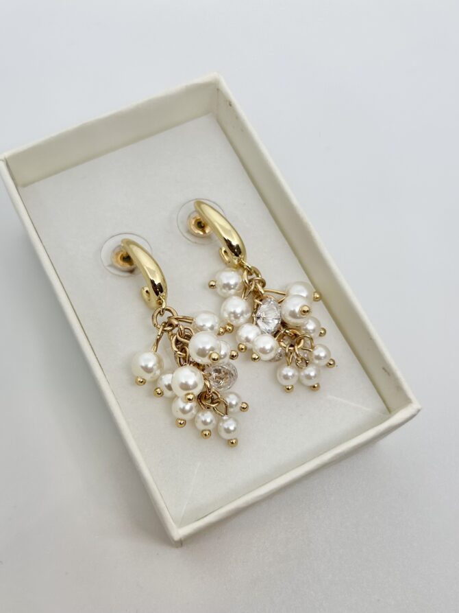 Dangling Pearl Earrings (In Gold)