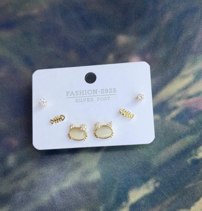 Set of 3 Stud Earrings