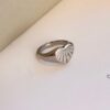 silver strip heart ring