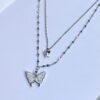 Double Chain Butterfly Necklace