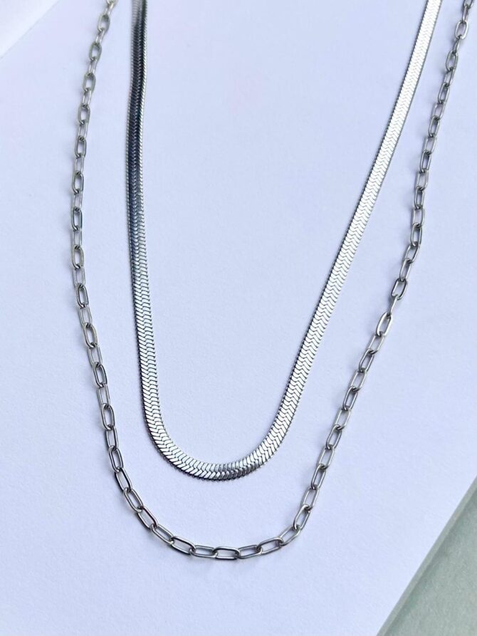 Double chain snake Necklace