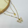 Double Chain Butterfly Necklace (In Gold)