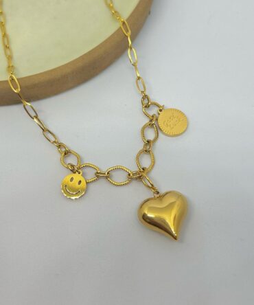 3D Charms Heart Necklace