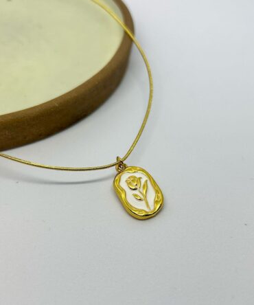 Embedded Rose Necklace