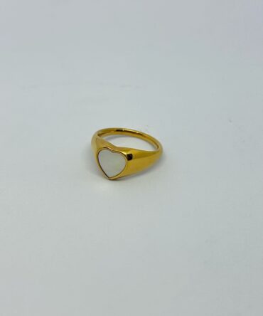 Heart White Stone Ring
