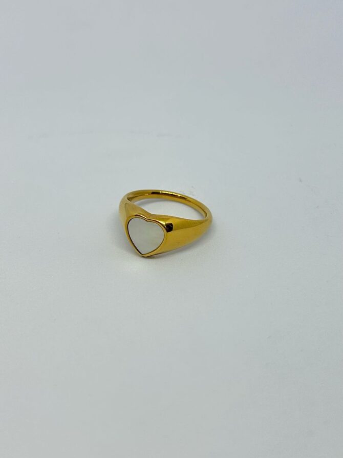 Heart White Stone Ring