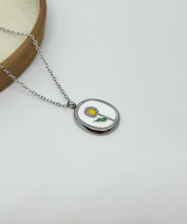 Sunflower Silver Necklace