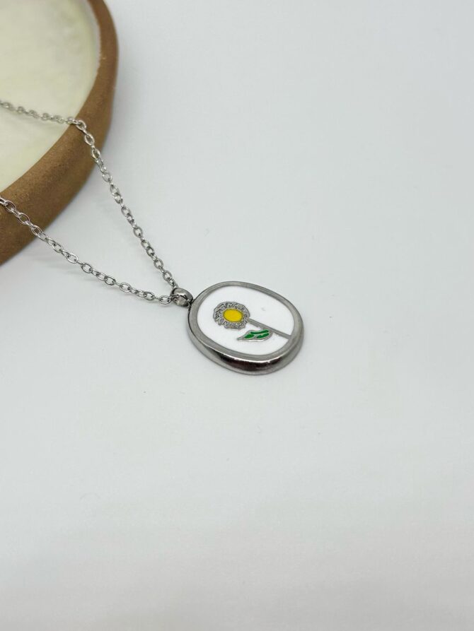 Sunflower Silver Necklace