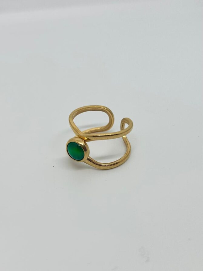 Middle Green Stone Ring - Image 3