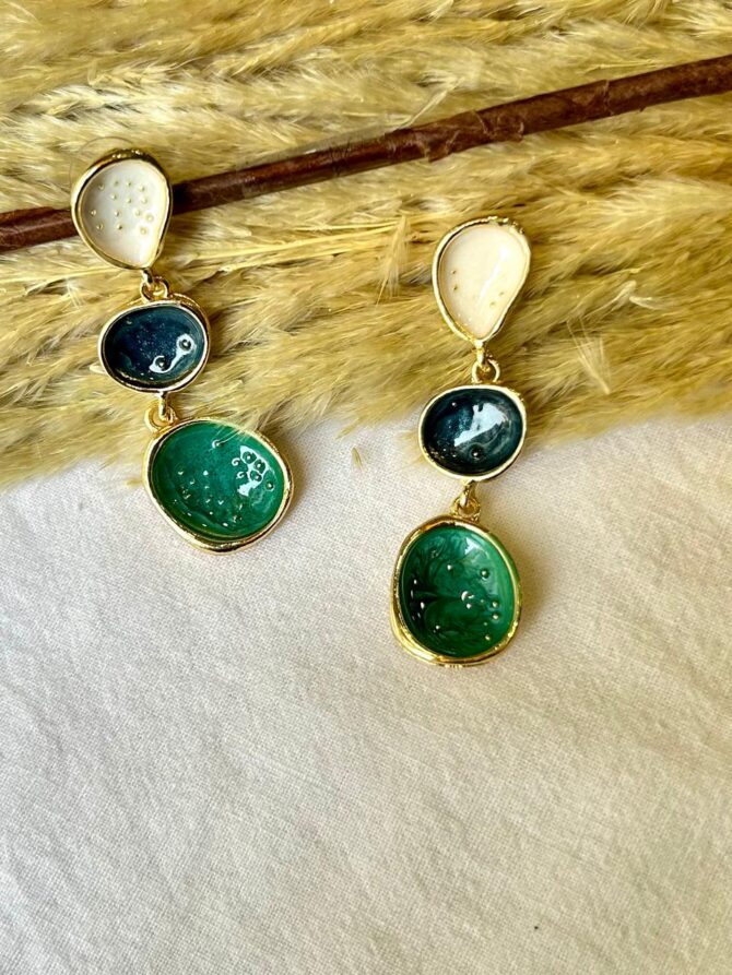 Multi Texture Earrings (BLUE)