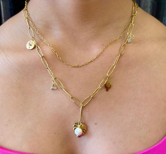 Double Chain Charm Necklace