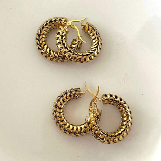 Hollow Tire Hoop Earrings