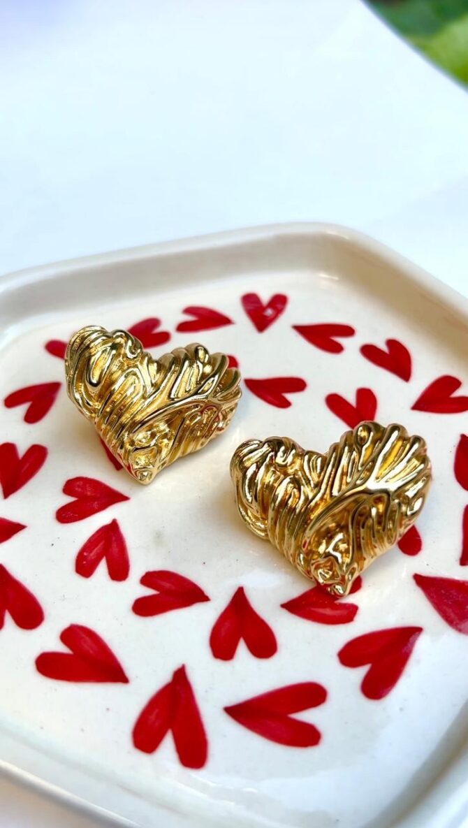 Chunky Nerve Heart Earrings