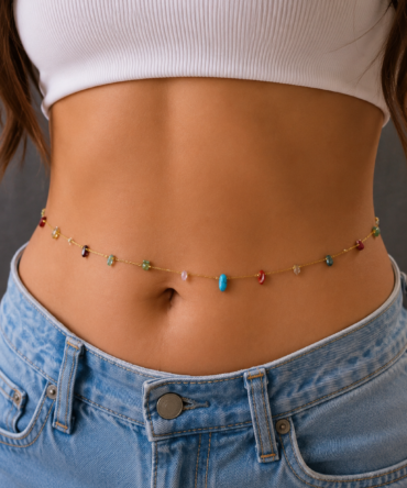 Mutli-color stone Waist Chain