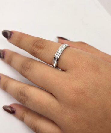 Stone Band Silver Ring