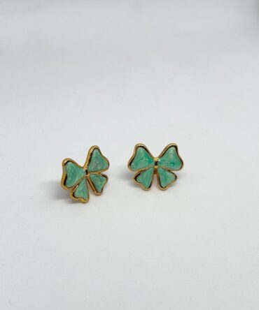 Marble Turquoise bow earrings