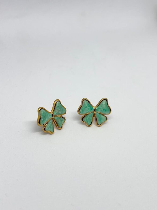 Marble Turquoise bow earrings