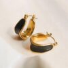 Black bucket earrings