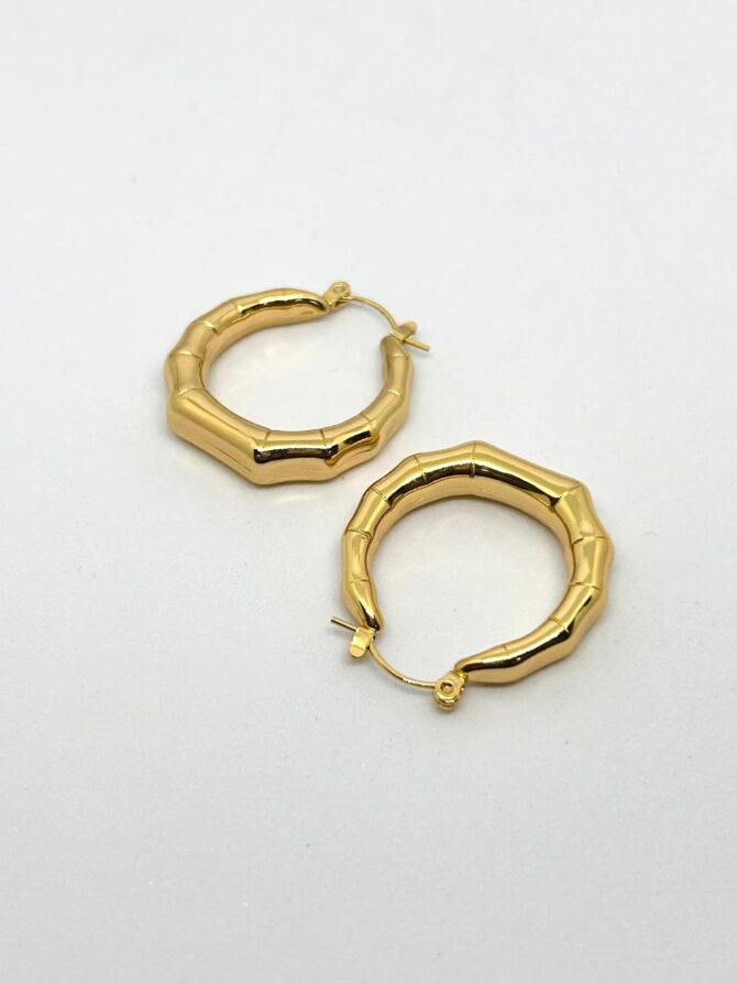 Bamboo hoop earrings