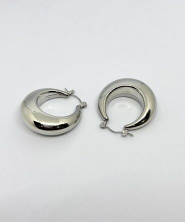 Silver Chunky Hoop earrings