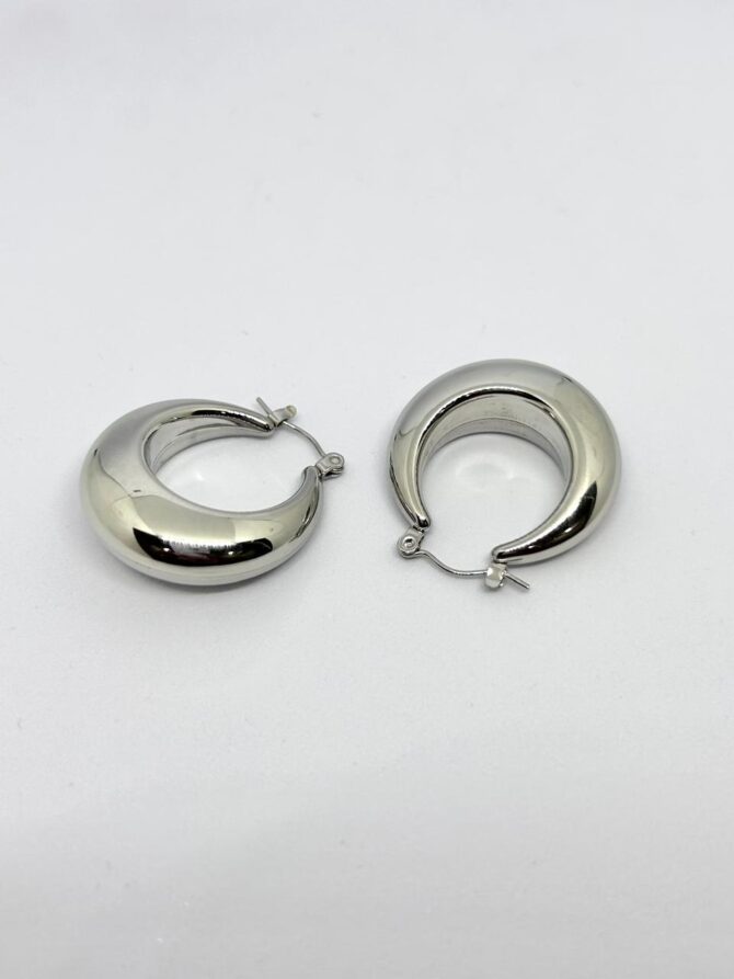 Silver Chunky Hoop earrings
