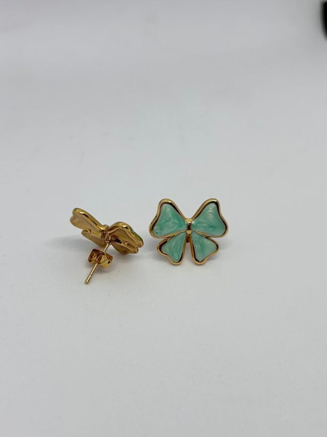Marble Turquoise bow earrings - Image 2