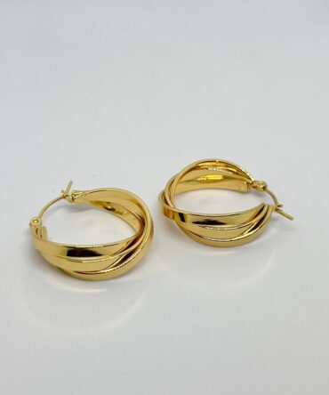 Crossin tri stand earrings