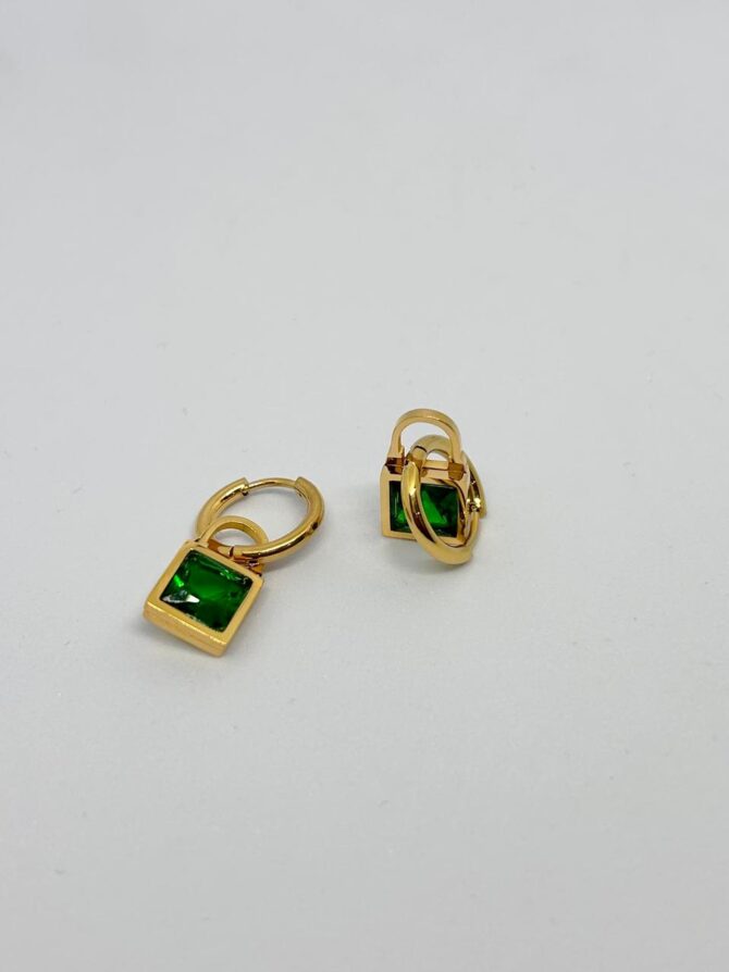 Emerald Lock earrings - Image 2