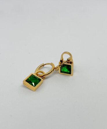 Emerald Lock earrings