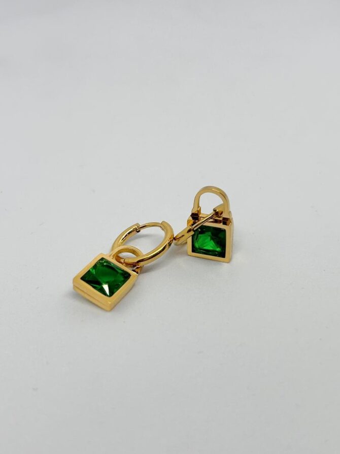 Emerald Lock earrings