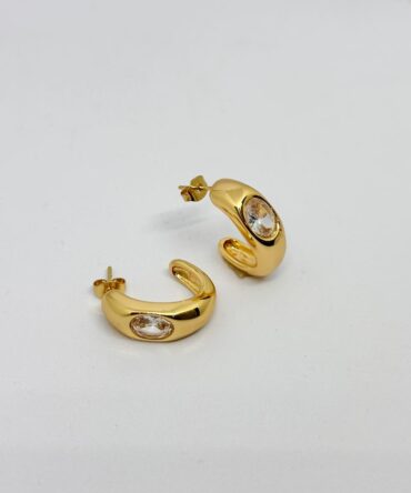 Embedded Stone Hoop earrings