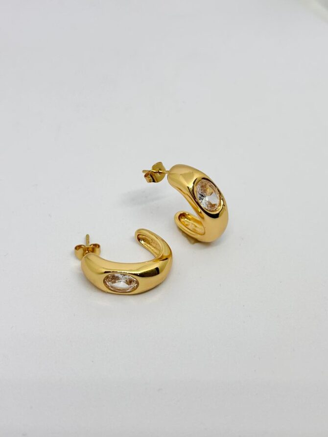 Embedded Stone Hoop earrings