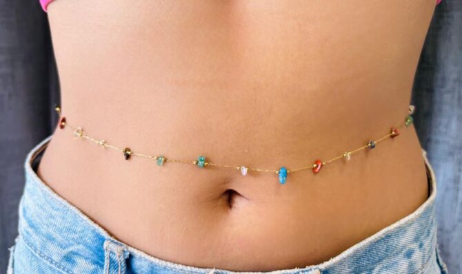 Mutli-color stone Waist Chain