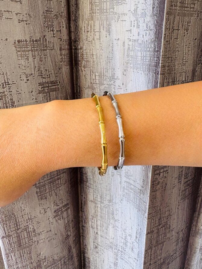 Single Golden bamboo Bangle - Image 2