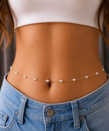 White Beads Waist Chain