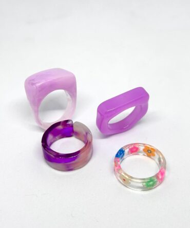 Lavender Gaze Acrylic Rings combo (4 Pieces)