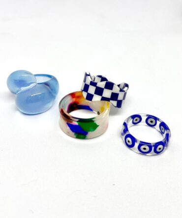 Ocean Abstract Rings combo (4 Pieces)