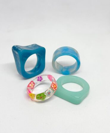 Ocean Flora Acrylic Rings combo (4 Pieces)
