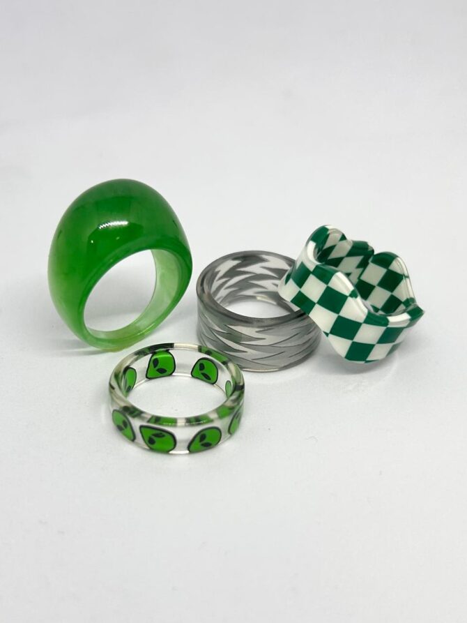 Green Forest Acrylic Rings combo (4 Pieces) (Copy)