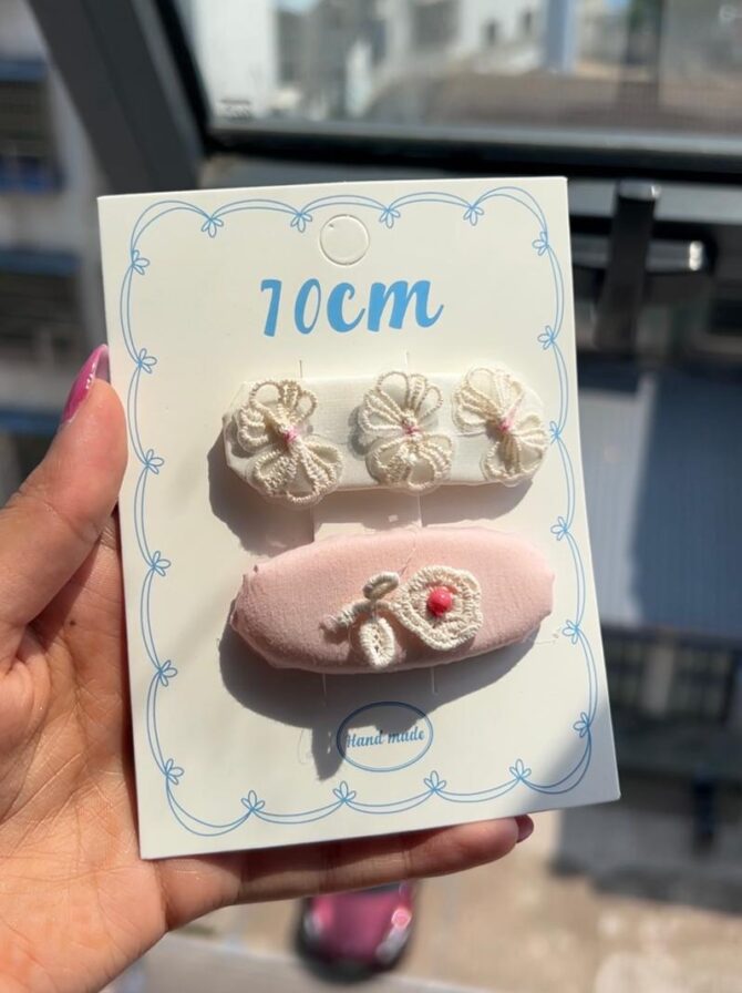 Baby Flora | Embroidery Handmade Hair Clips (Set of 2)