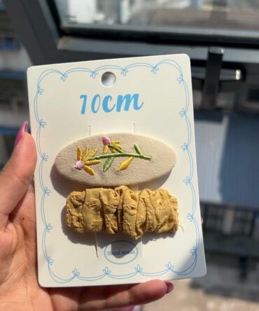Dusky Flora | Embroidery Handmade Hair Clips (Set of 2)