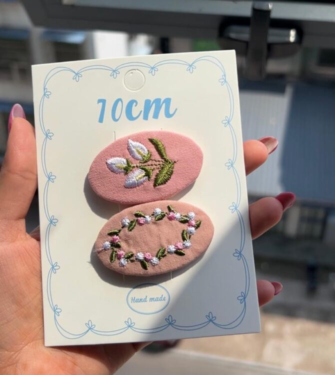 Petal | Embroidery Handmade Hair Clips (Set of 2)