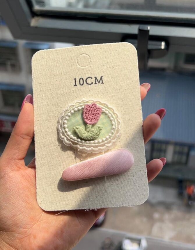 Lotus | Embroidery Handmade Hair Clips (Set of 2)