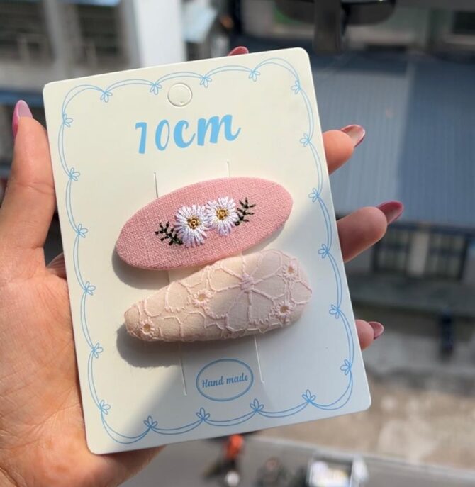 Pastel | Embroidery Handmade Hair Clips (Set of 2)